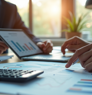 Un professionnel analyse des graphiques de marges et ventes