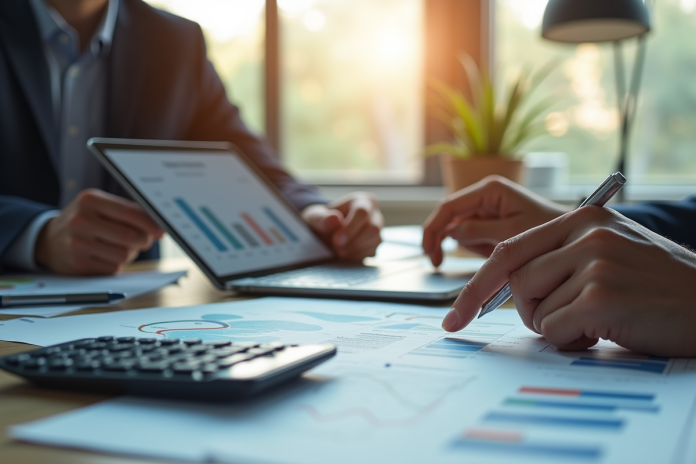 analyse-profit-chiffres Un professionnel analyse des graphiques de marges et ventes