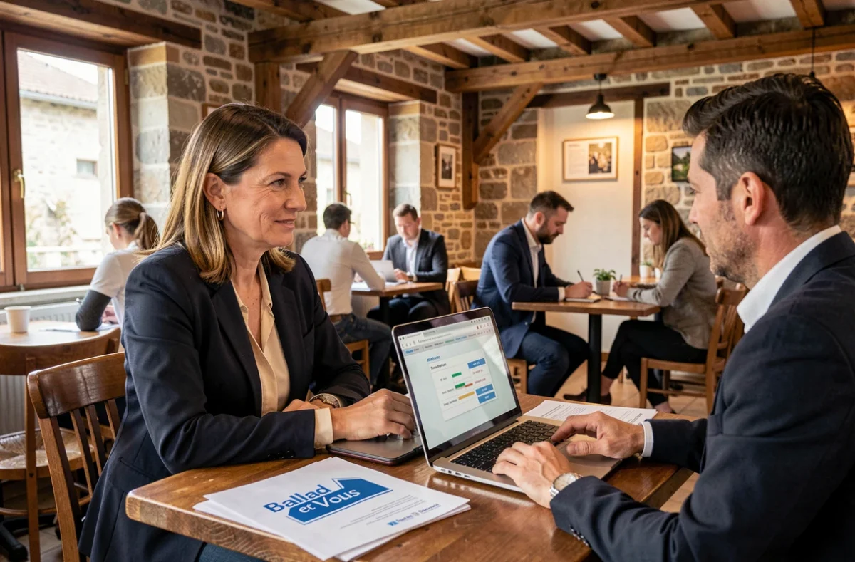 Conseillère Ballad et Vous en réunion de financement professionnel itinérante en Auvergne-Rhône-Alpes