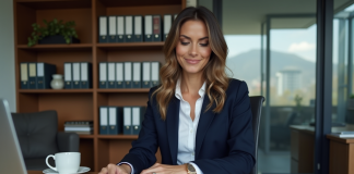 Plan d’affaires : les éléments indispensables pour votre réussite commerciale Femme d'affaires en costume lisant un rapport dans un bureau moderne