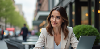 Investir : quelle monnaie choisir en ce moment ? Conseils et analyses Femme pensante avec devises et ordinateur en extérieur