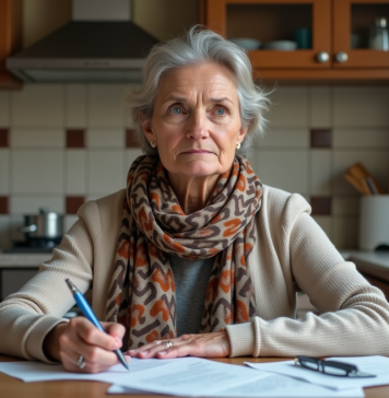 APL : les nouveautés et changements à venir pour les bénéficiaires en 2025 Femme concentrée examinant des documents dans la cuisine