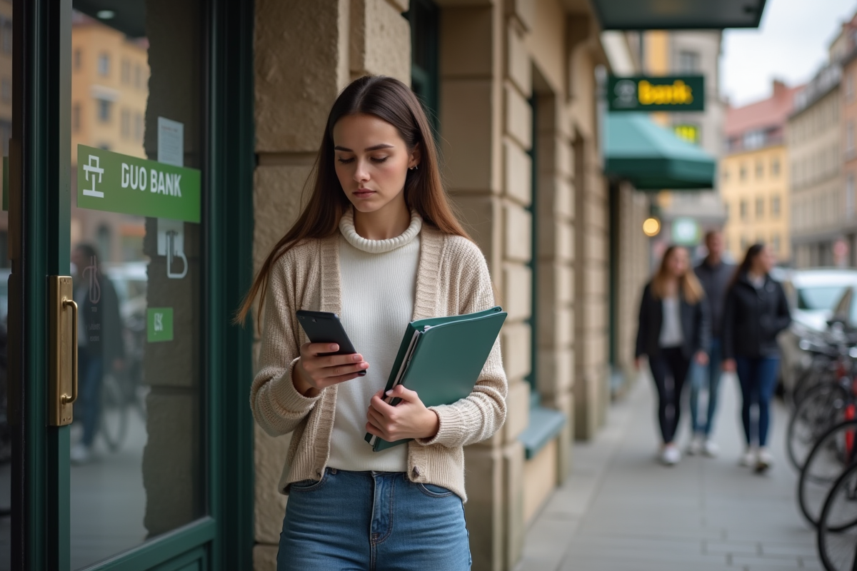 Jeune femme dehors d