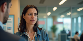 Western Union : transaction refusée, cause et solutions possibles Femme d'âge moyen avec reçu de rejet au comptoir