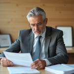 Caisse de retraite fonctionnaires : quelles institutions pour les agents publics ? Homme fonctionnaire en costume gris examine des documents de retraite
