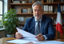 Retraite des fonctionnaires : quel organisme verse les pensions ? Homme civil servant en costume bleu examine des documents de pension