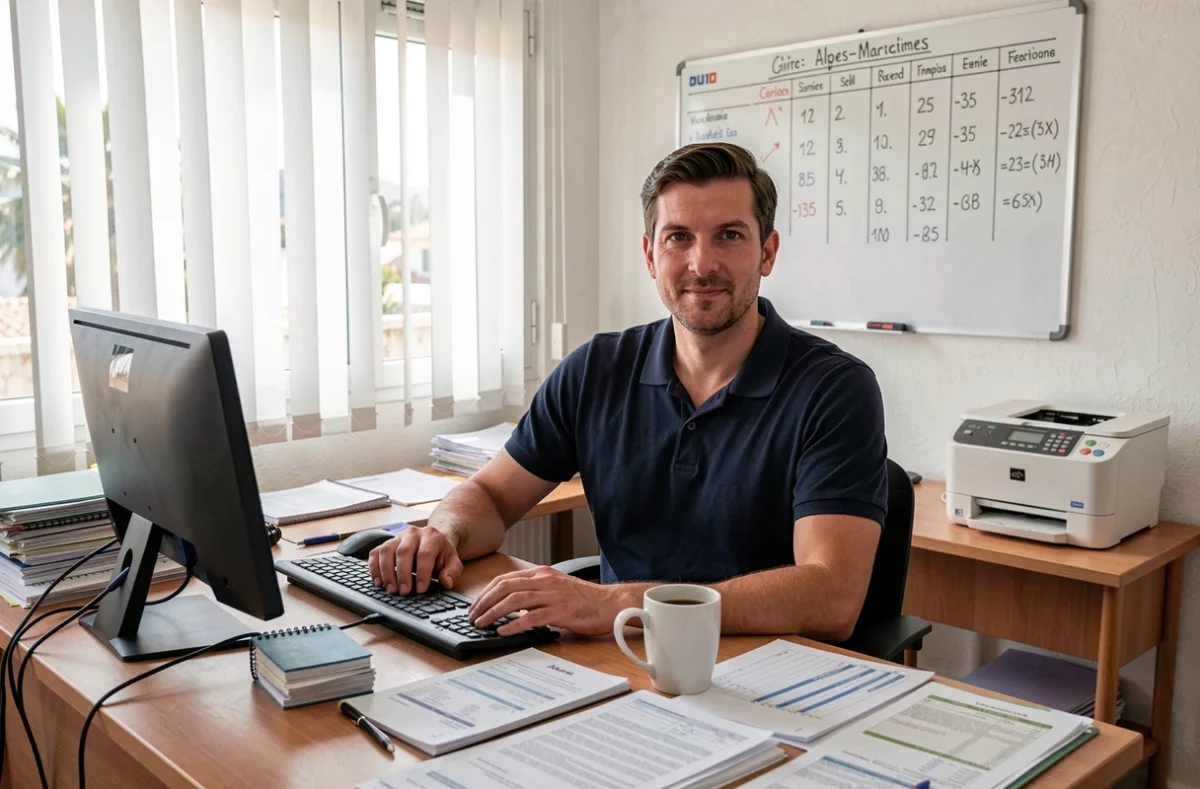 Comptable de France Comptabilité au bureau accompagnant les petites entreprises locales