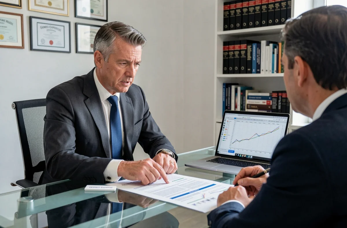 Expert financier Goneo Expertise à Lyon en séance de conseil en crédit professionnel avec un entrepreneur