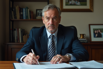 Homme d'affaires méditatif dans son bureau à domicile