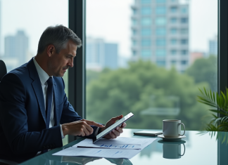 Investir en 2025 : meilleures stratégies pour optimiser votre capital Homme d'affaires en costume bleu analysant des graphiques