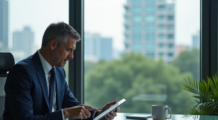 Investir en 2025 : meilleures stratégies pour optimiser votre capital Homme d'affaires en costume bleu analysant des graphiques