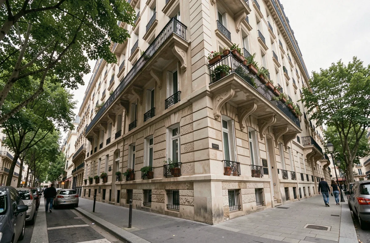 Immeuble de rapport haussmannien à Paris représentant un actif immobilier de SCPI pierre-papier