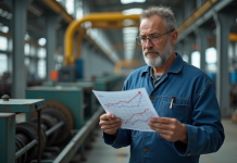 Inconvénients de la taxe carbone : impact, enjeux et solutions possibles Ouvrier industriel regardant des graphiques de coûts en usine