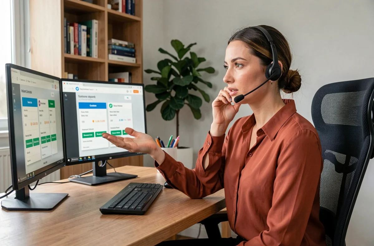 Femme utilisant la plateforme Réassurez-moi pour comparer des assurances en ligne avec l'aide d'un conseiller